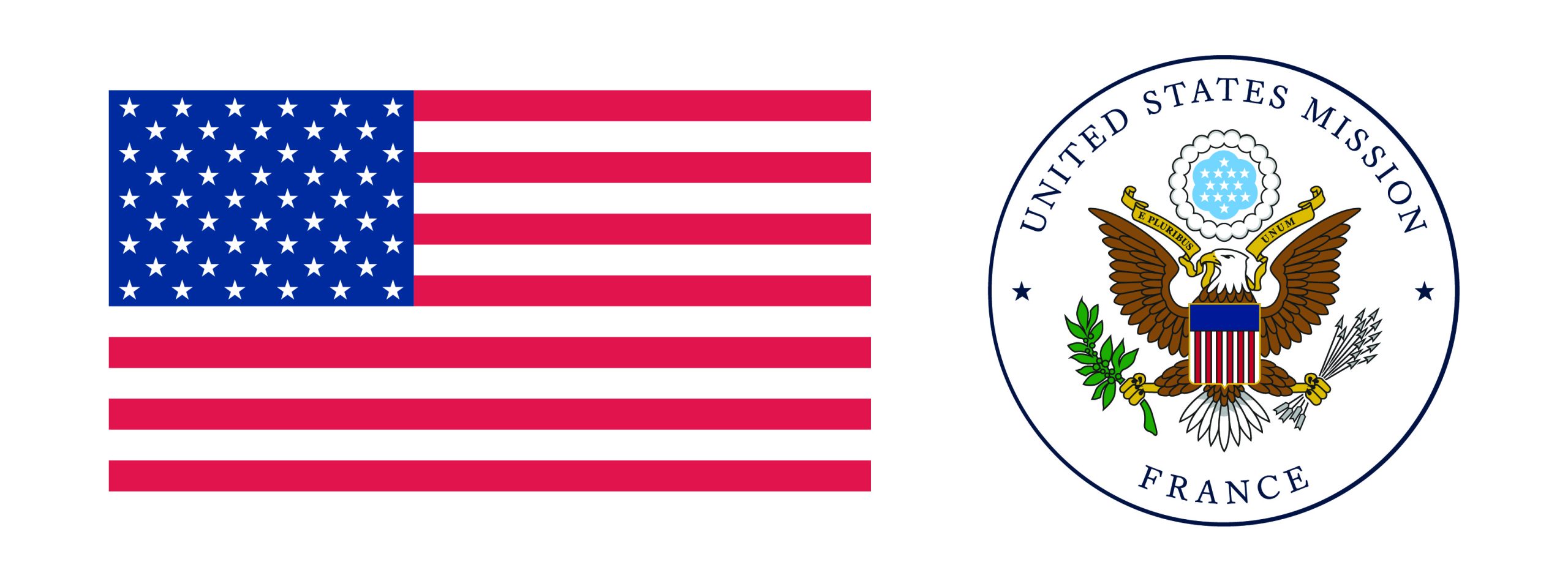 Ambassade des États-Unis en France-USFlag&MissionFranceSeal