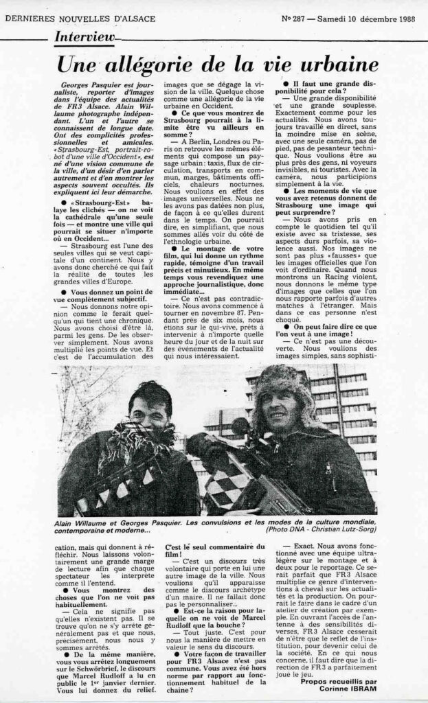alain willaume et georges pasquier - strasbourg est - le lieu documentaire-interview dna